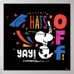 Jordnötter Snoopy Tar hatten av för dig Examen Gra Poster