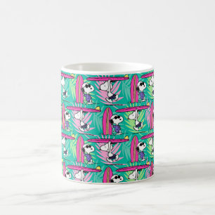 Jordnötter Snoopy Teal Surfa Mönster Kaffemugg