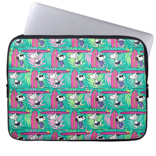 Jordnötter Snoopy Teal Surfa Mönster Laptop Fodral