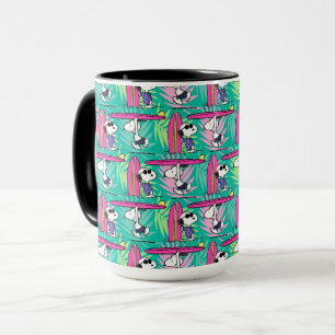 Jordnötter Snoopy Teal Surfa Mönster Mugg