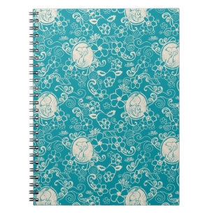 Jordnötter Snoopy Teal Tropical Beach Mönster Anteckningsbok