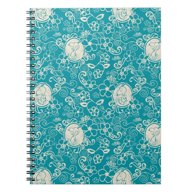 Jordnötter | Snoopy Teal Tropical Beach Mönster Anteckningsbok (Framsidan)