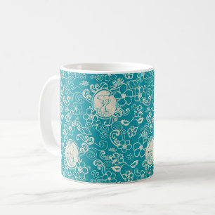Jordnötter Snoopy Teal Tropical Beach Mönster Kaffemugg