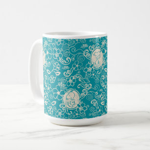Jordnötter Snoopy Teal Tropical Beach Mönster Kaffemugg