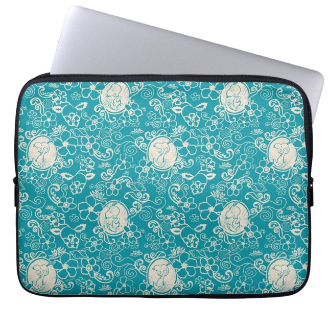 Jordnötter | Snoopy Teal Tropical Beach Mönster Laptop Fodral (Framsidan)