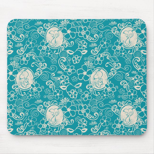 Jordnötter | Snoopy Teal Tropical Beach Mönster Musmatta (Framsidan)