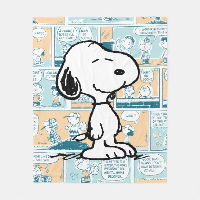 Jordnötter | Snoopy Tecknad Mönster Fleecefilt (Framsidan)