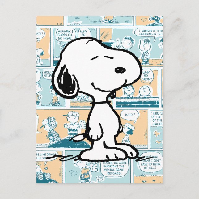Jordnötter | Snoopy Tecknad Mönster Vykort (Framsida)