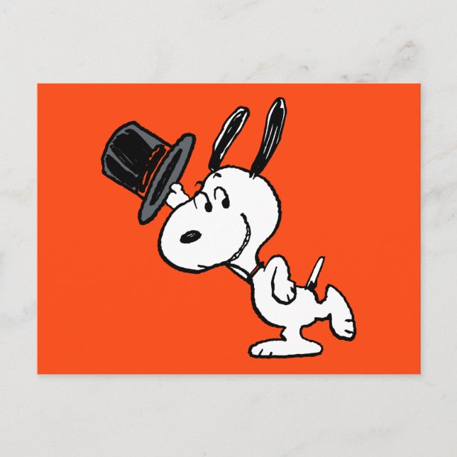 Jordnötter | Snoopy Top hat Dance Vykort (Framsida)