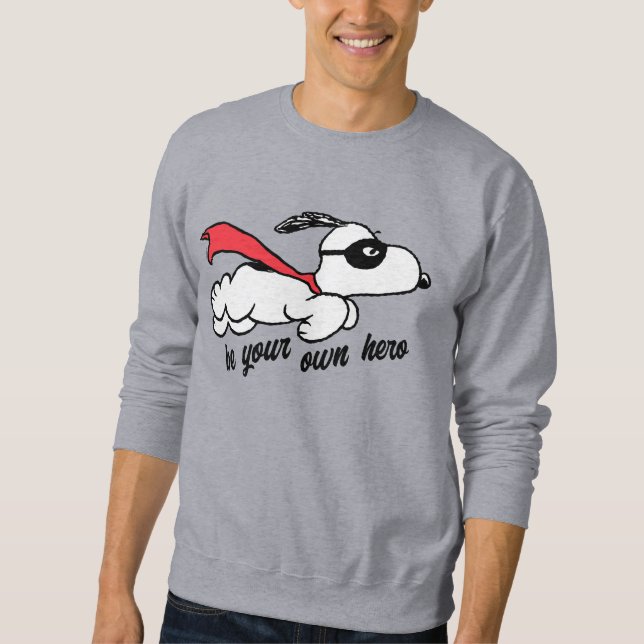 Jordnötter | Snoopy Toppen Hero Lång Ärmad Tröja (Framsida)