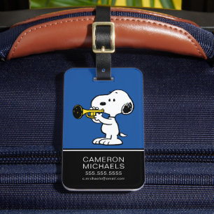 Jordnötter Snoopy Trumpet Player Bagagebricka