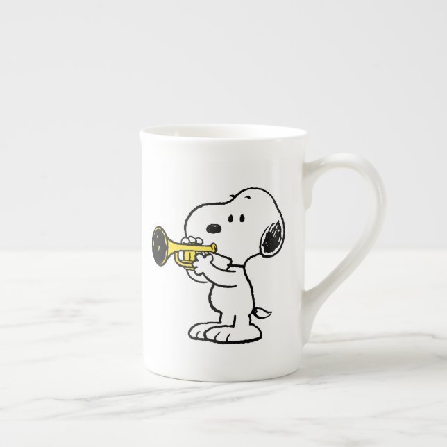 Jordnötter | Snoopy Trumpet Player Benporslin Mugg (Höger)