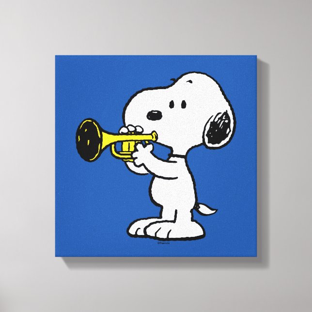 Jordnötter | Snoopy Trumpet Player Canvastryck (Framsida)