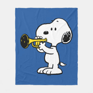 Jordnötter   Snoopy Trumpet Player Fleecefilt