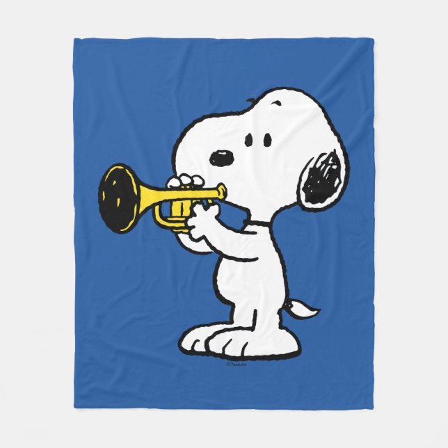 Jordnötter | Snoopy Trumpet Player Fleecefilt (Framsidan)