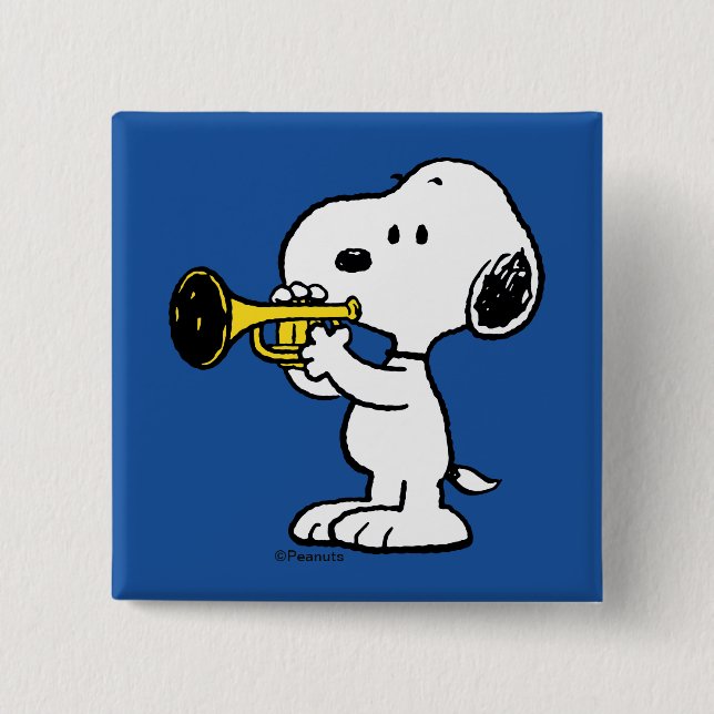 Jordnötter | Snoopy Trumpet Player Knapp (Framsida)