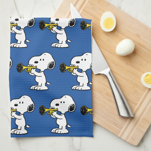 Jordnötter | Snoopy Trumpet Player Kökshandduk (Vikt i Fjärdedel)