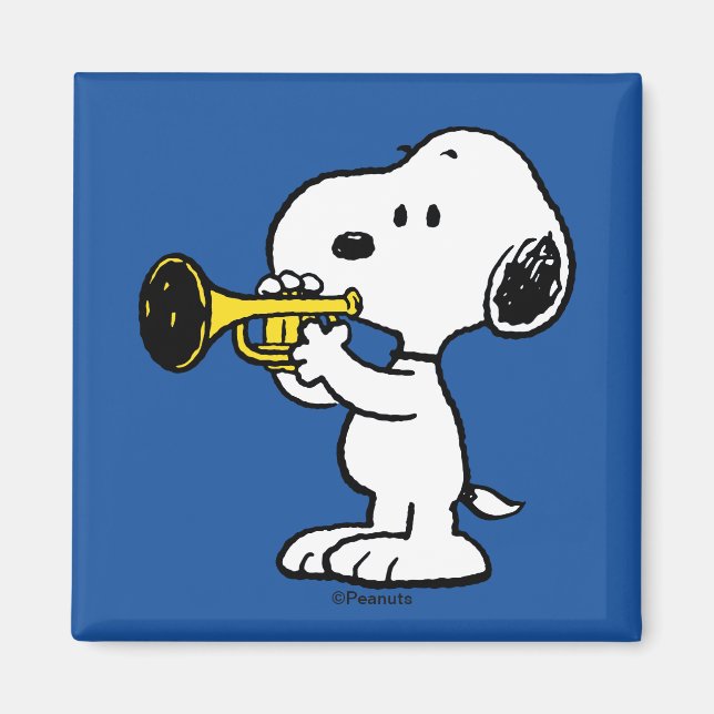 Jordnötter | Snoopy Trumpet Player Magnet (Framsidan)