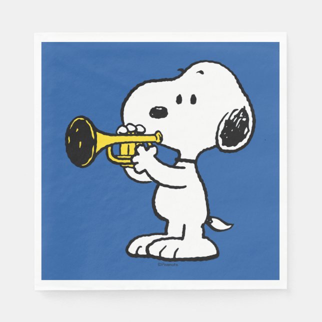 Jordnötter | Snoopy Trumpet Player Pappersservett (Framsidan)