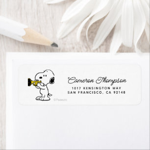 Jordnötter   Snoopy Trumpet Player Returadress Etikett