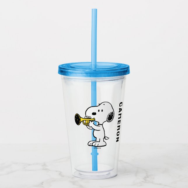Jordnötter | Snoopy Trumpet Player Take Away Mugg (Framsida)