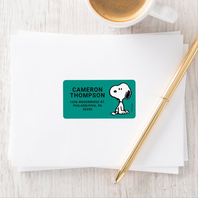 Jordnötter | Snoopy Turns Adressetikett (Insitu)