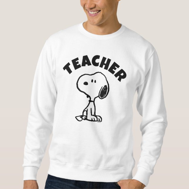 Jordnötter | Snoopy Turns Teacher Lång Ärmad Tröja (Framsida)
