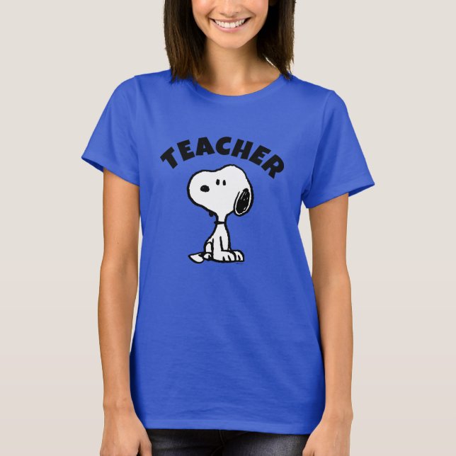 Jordnötter | Snoopy Turns Teacher T Shirt (Framsida)