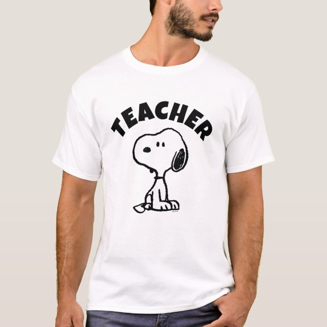 Jordnötter | Snoopy Turns Teacher T Shirt (Framsida)