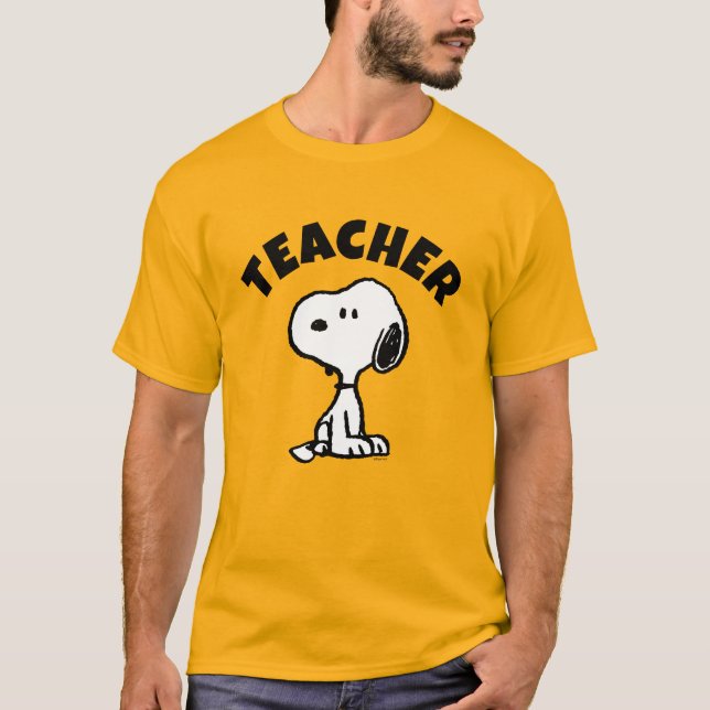 Jordnötter | Snoopy Turns Teacher T Shirt (Framsida)