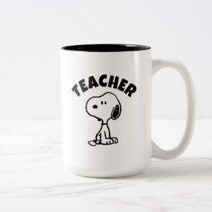 Jordnötter Snoopy Turns Teacher Två-Tonad Mugg
