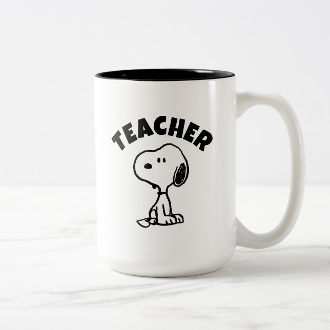 Jordnötter | Snoopy Turns Teacher Två-Tonad Mugg (Höger)