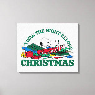 Jordnötter Snoopy 'Twas the Night Före jul Canvastryck