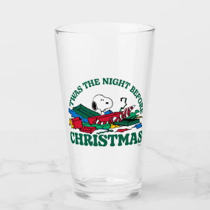 Jordnötter Snoopy 'Twas the Night Före jul Glaskopp
