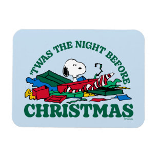 Jordnötter Snoopy 'Twas the Night Före jul Magnet