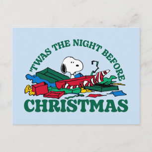Jordnötter Snoopy 'Twas the Night Före jul Vykort