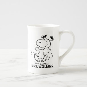 Jordnötter Snoopy Underbarare LärarPersonligen Benporslin Mugg