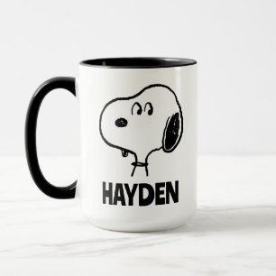 Jordnötter Snoopy-utseende Lägg till ditt namn Mugg