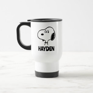 Jordnötter Snoopy-utseende Lägg till ditt namn Resemugg