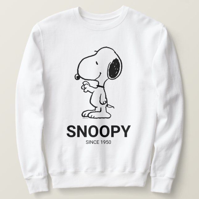 Jordnötter | Snoopy Vågar Lång Ärmad Tröja (Design framsida)