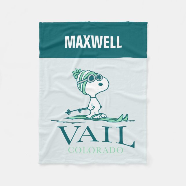 Jordnötter | Snoopy Vail Colorado Fleecefilt (Framsidan)