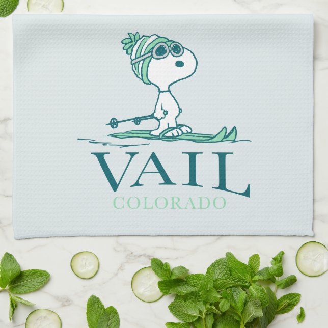 Jordnötter | Snoopy Vail Colorado Kökshandduk (Vikta)