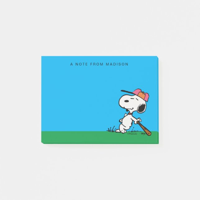 Jordnötter | Snoopy vid Fladdermus Post-it Block (Framsida)