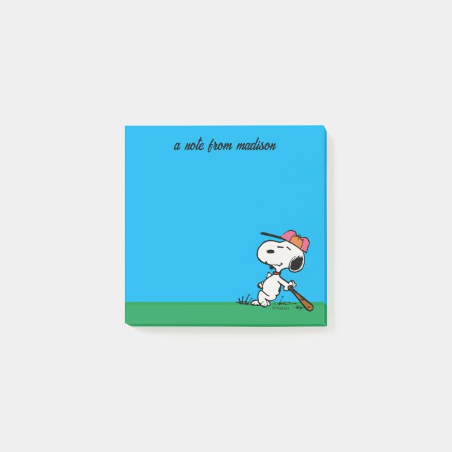 Jordnötter | Snoopy vid Fladdermus Post-it Block (Framsida)