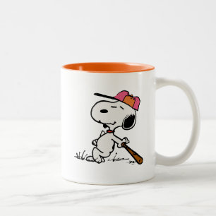 Jordnötter Snoopy vid Fladdermus Två-Tonad Mugg