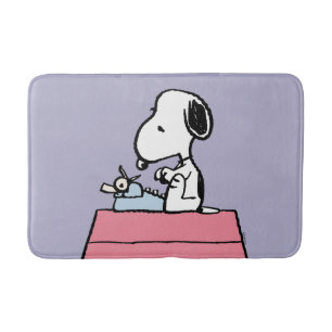Jordnötter   Snoopy vid Typewriter Badrumsmatta