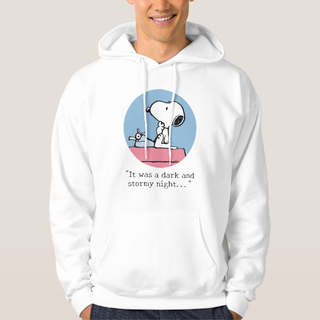 Jordnötter | Snoopy vid Typewriter Hoodie (Framsida)