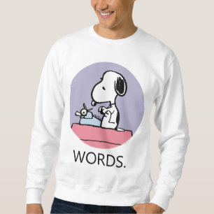 Jordnötter   Snoopy vid Typewriter Lång Ärmad Tröja