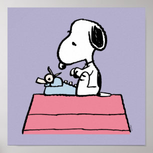 Jordnötter Snoopy vid Typewriter Poster