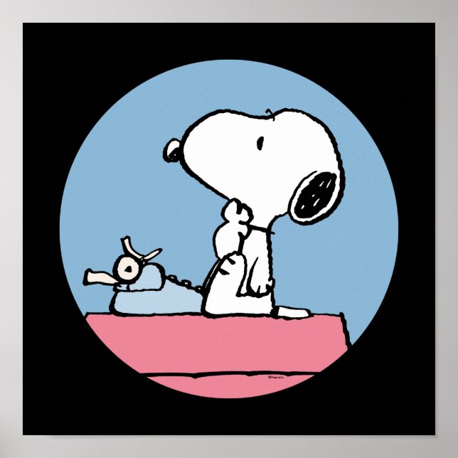 Jordnötter | Snoopy vid Typewriter Poster (Framsidan)